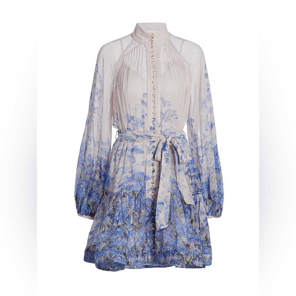 ISO Zimmermann Wild Botanica Luminous Puff-Sleeve Dress